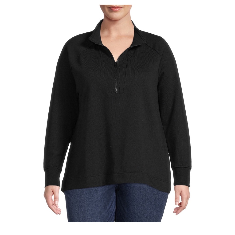 Terra & Sky Women's Plus Size Quarter-Zip Sweatshirt